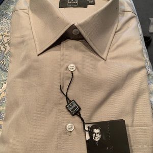 Ike Behar New York tan men’s dress shirt